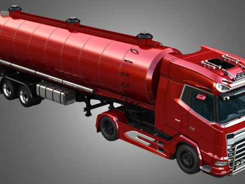 DAF XG Truck with Tanker Trailer Modelo 3D