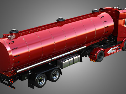 DAF XG Truck with Tanker Trailer Modelo 3D