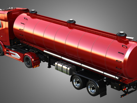 DAF XG Truck with Tanker Trailer Modelo 3D
