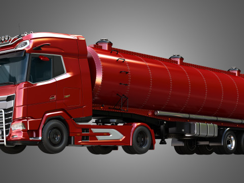 DAF XG Truck with Tanker Trailer Modelo 3D