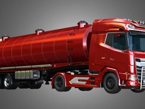 DAF XG Truck with Tanker Trailer Modelo 3D