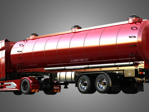 DAF XG Truck with Tanker Trailer Modelo 3D