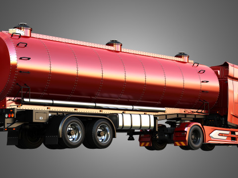 DAF XG Truck with Tanker Trailer Modelo 3D