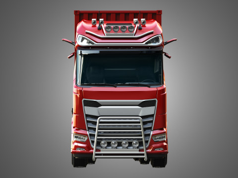 XG 530 Truck with 3-Axle Container Trailer 3D Model