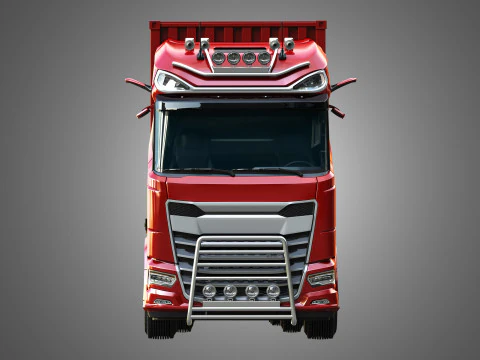 XG 530 Truck with 3-Axle Container Trailer 3D Model