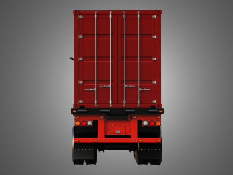 XG 530 Truck with 3-Axle Container Trailer 3D Model