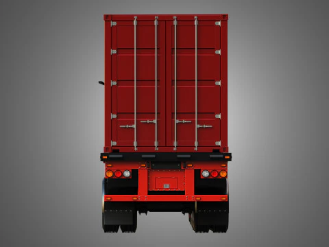 XG 530 Truck with 3-Axle Container Trailer 3D Model