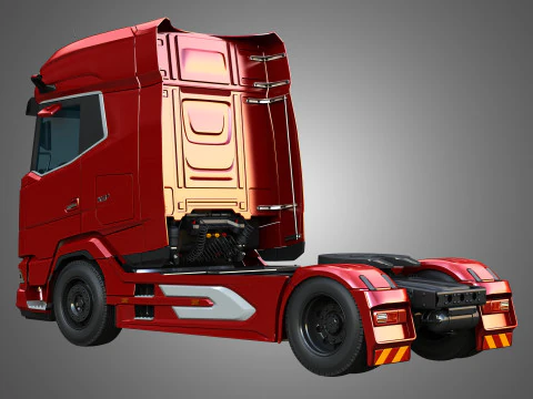 XG 530 Truck with 3-Axle Container Trailer 3D Model