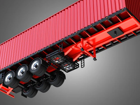 XG 530 Truck with 3-Axle Container Trailer 3D Model