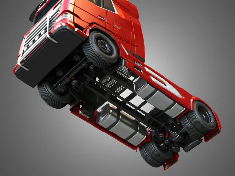 XG 530 Truck with 3-Axle Container Trailer 3D Model