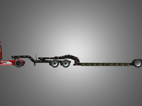 XG 530 Truck with Lowboy Double Trailer Oversize Load 3D 模型