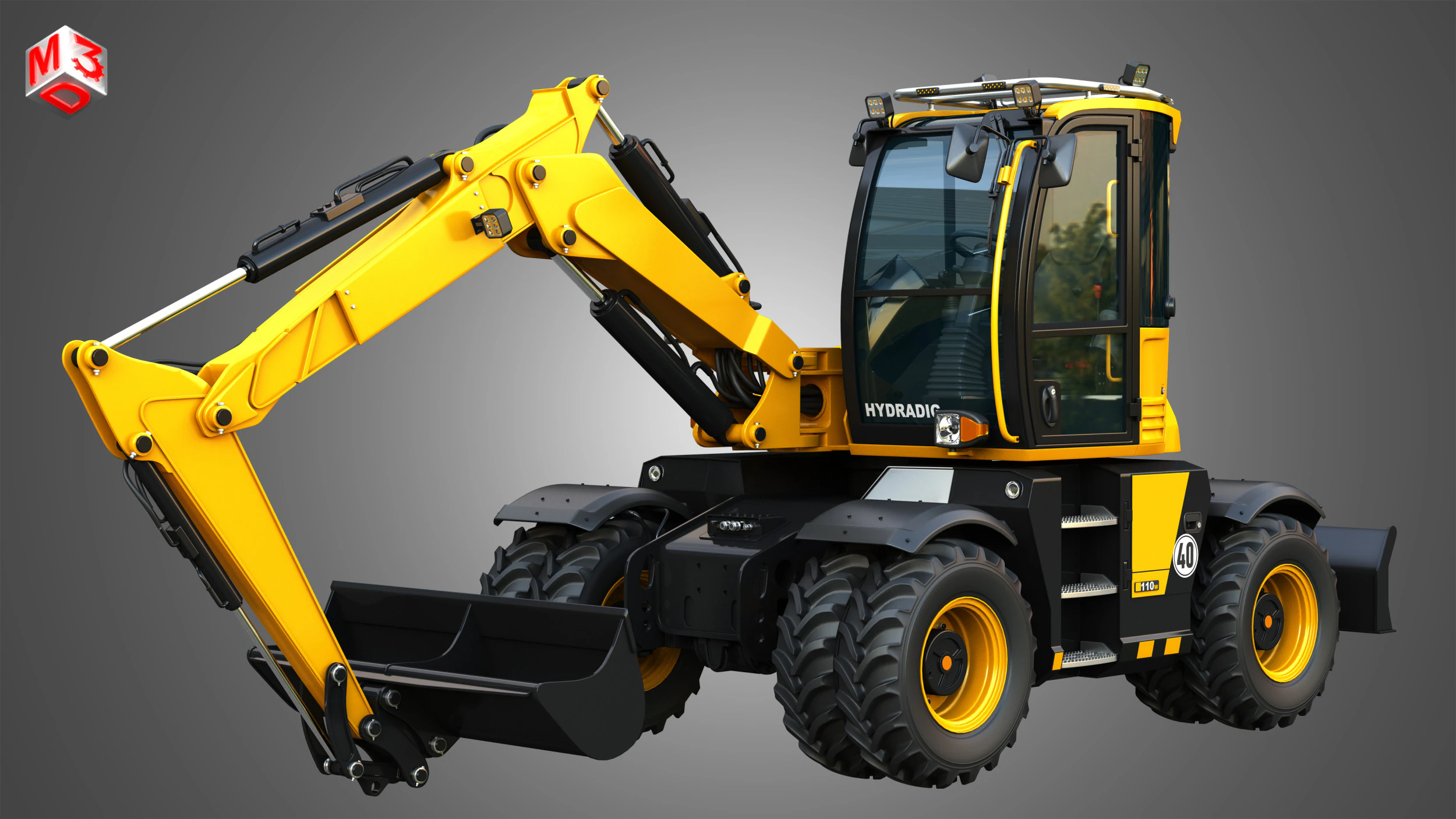 Escavadeira de rodas Hydradig 110W Modelo 3D .c4d .max .obj .3ds .fbx .stl .blend 