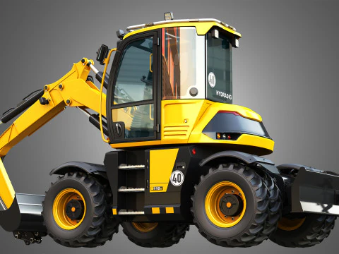Escavadeira de rodas Hydradig 110W Modelo 3D