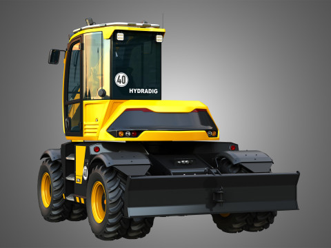 110W Hydradig Wheeled Excavator 3Dモデル