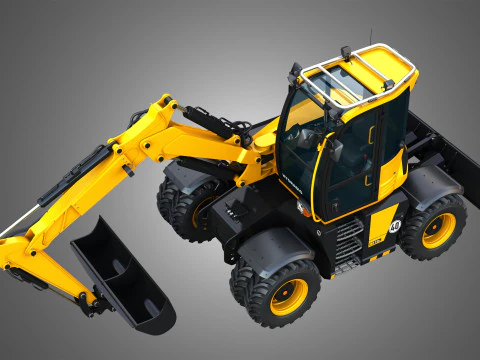 Escavadeira de rodas Hydradig 110W Modelo 3D