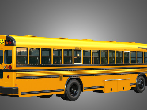 Blue Bird School Bus - 60 Passenger 3D Model
