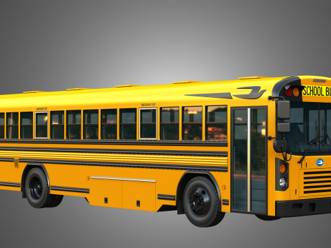 Blue Bird School Bus - 60 Passenger 3D Model