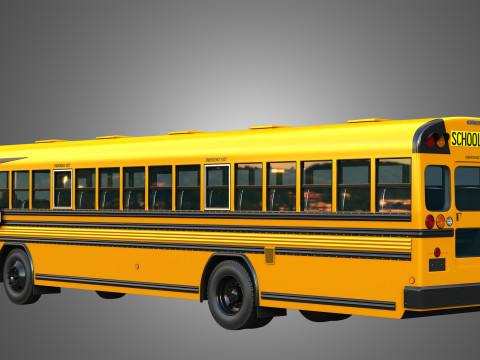 Blue Bird School Bus - 60 Passenger 3D Model