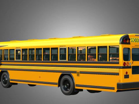 Blue Bird School Bus - 60 Passenger 3D Model