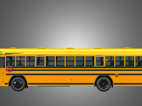 Blue Bird School Bus - 60 Passenger 3D Model