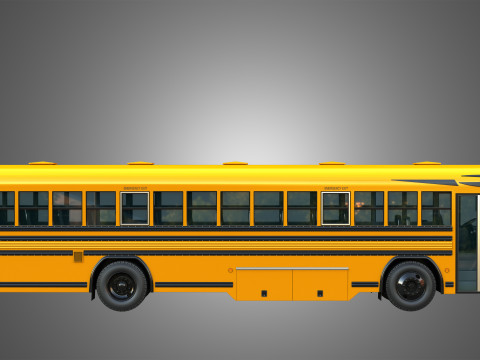 Blue Bird School Bus - 60 Passenger 3D Model