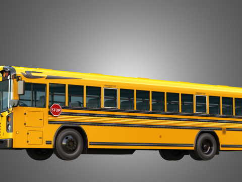 Blue Bird School Bus - 60 Passenger 3D Model