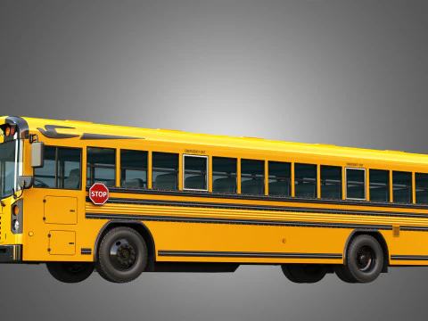 Blue Bird School Bus - 60 Passenger 3D Model
