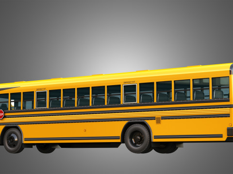Blue Bird School Bus - 60 Passenger 3D Model