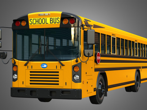 Blue Bird School Bus - 60 Passenger 3D Model