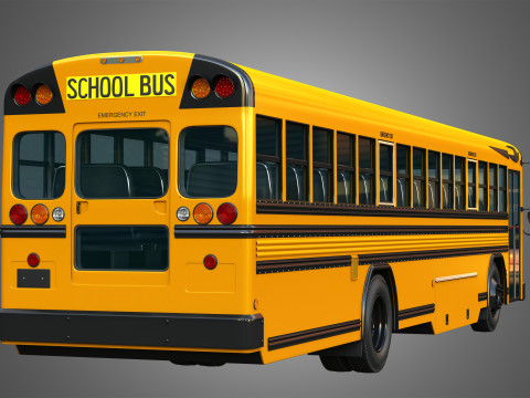 Blue Bird School Bus - 60 Passenger 3D Model