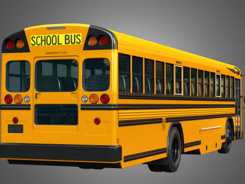 Blue Bird School Bus - 60 Passenger 3D Model