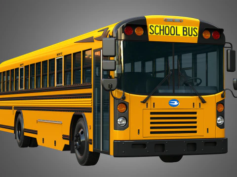 Blue Bird School Bus - 60 Passenger 3D Model