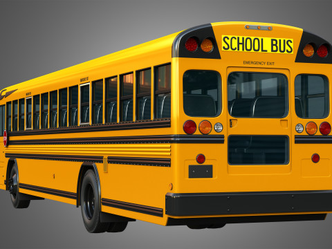 Blue Bird School Bus - 60 Passenger 3D Model