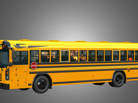 Blue Bird School Bus - 60 Passenger 3D Model