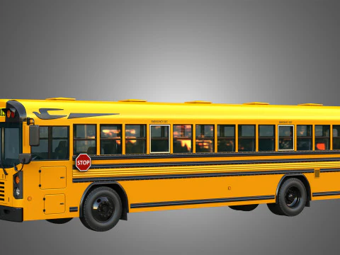 Blue Bird School Bus - 60 Passenger 3D Model