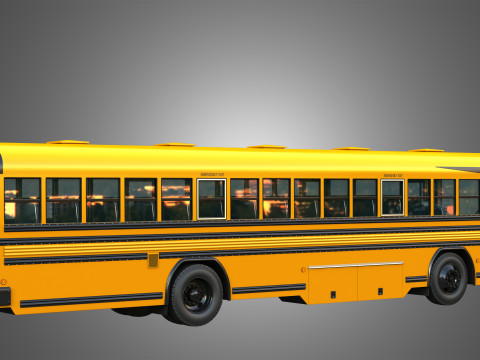 Blue Bird School Bus - 60 Passenger 3D Model