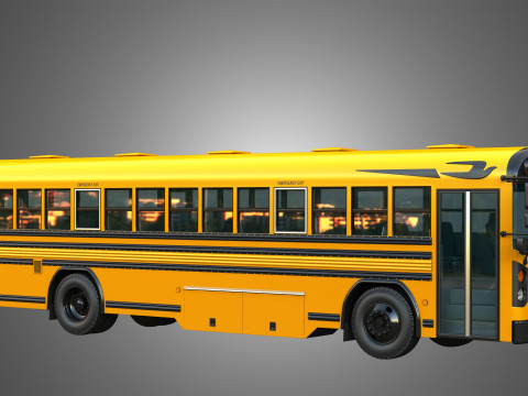 Blue Bird School Bus - 60 Passenger 3D Model