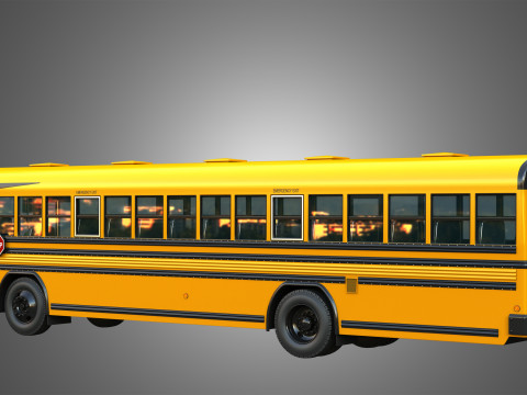 Blue Bird School Bus - 60 Passenger 3D Model