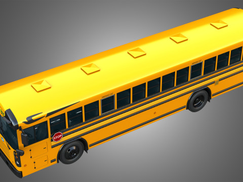 Blue Bird School Bus - 60 Passenger 3D Model