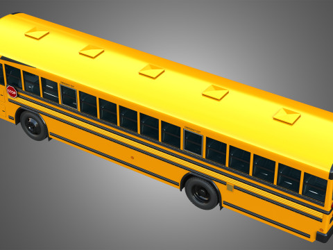Blue Bird School Bus - 60 Passenger 3D Model