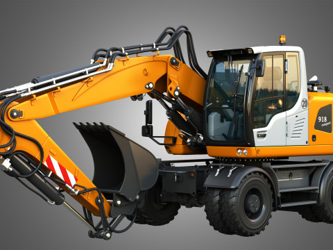 A918 Compact Litronic - Wheeled Excavator 3D मॉडल
