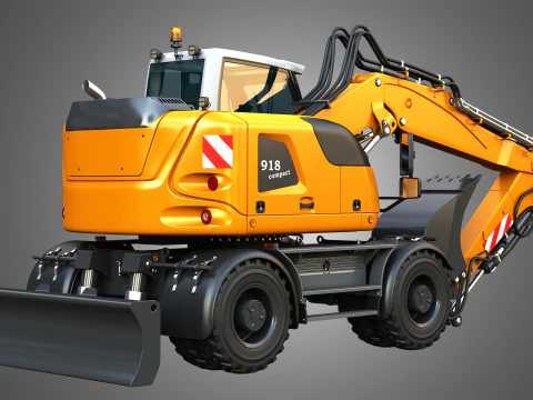 A918 Compact Litronic - Wheeled Excavator 3D Model