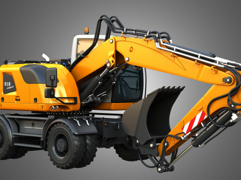A918 Compact Litronic - Wheeled Excavator 3D 模型
