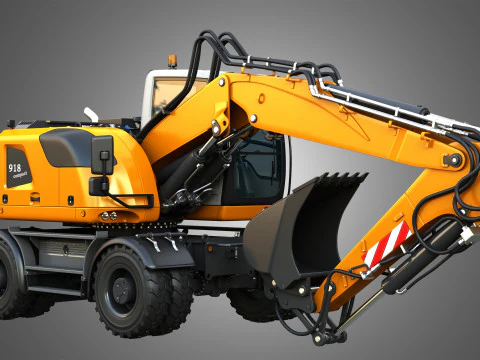 A918 Compact Litronic - Wheeled Excavator 3D Model