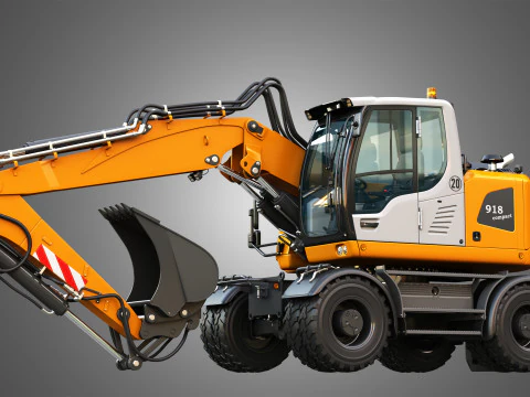 A918 Compact Litronic - Wheeled Excavator 3D Model