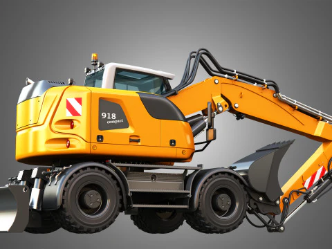 A918 Compact Litronic - Wheeled Excavator 3D Model