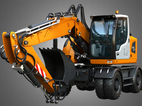 A918 Compact Litronic - Wheeled Excavator 3D Model