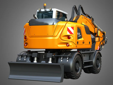 A918 Compact Litronic - Wheeled Excavator 3D Model