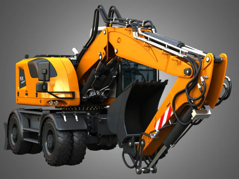 A918 Compact Litronic - Wheeled Excavator 3D Model