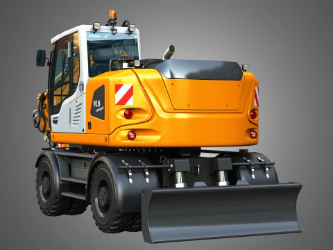 A918 Compact Litronic - Wheeled Excavator 3D Model